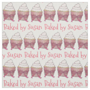 Baked by Personalised Pink Frosted Cupcake Cake Fabric