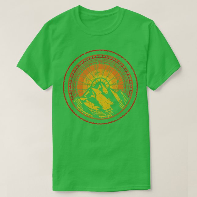 Baked Earth Biking Sun Cycling Mountain Bike Art T T-Shirt (Design Front)
