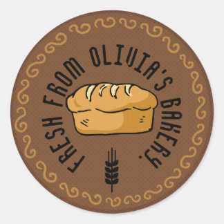 Baked Fresh Customisable Bakery Classic Round Sticker