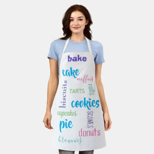 Baked Goods Words Kitchen Apron