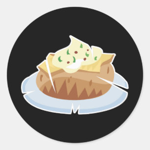 baked potato classic round sticker