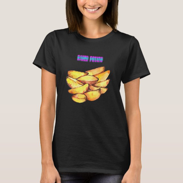 Baked Potato Vegetable Potatoes Funny T-Shirt (Front)