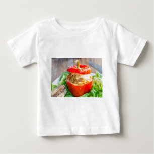Baked stuffed peppers with meat sauce and cheese baby T-Shirt