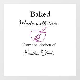 Baked with love bakery business add name texture l