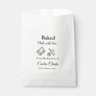 Baked with love bakery business add name texture l favour bags