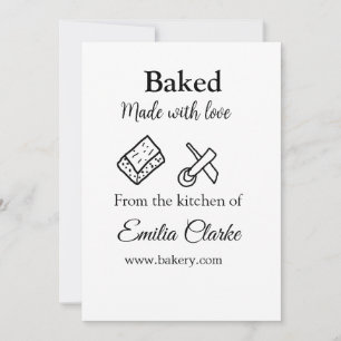 Baked with love bakery business add name texture l invitation