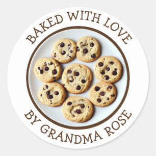 Baked with Love Chocolate Chip Cookies Classic Round Sticker
