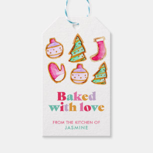 Baked with Love Christmas Cookie Personalised Cute Gift Tags