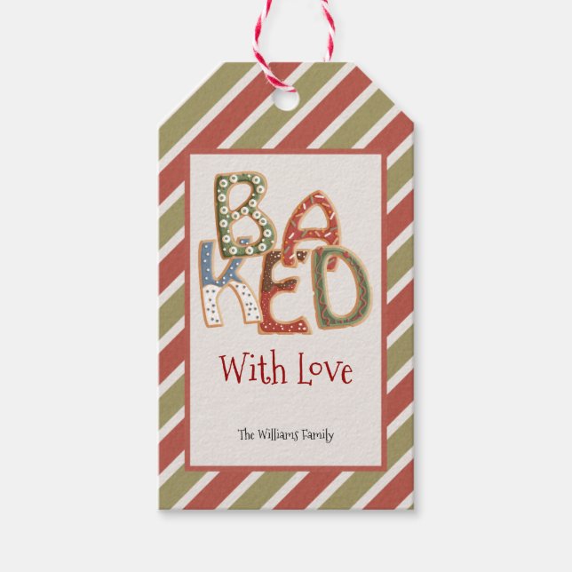Baked With Love Christmas Gift Tags (Front)