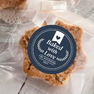 Baked with love Christmas Holiday Baking Classic Round Sticker