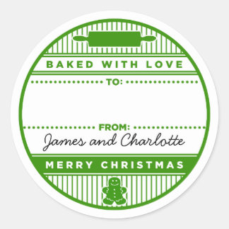 Baked With Love Classic Round Sticker