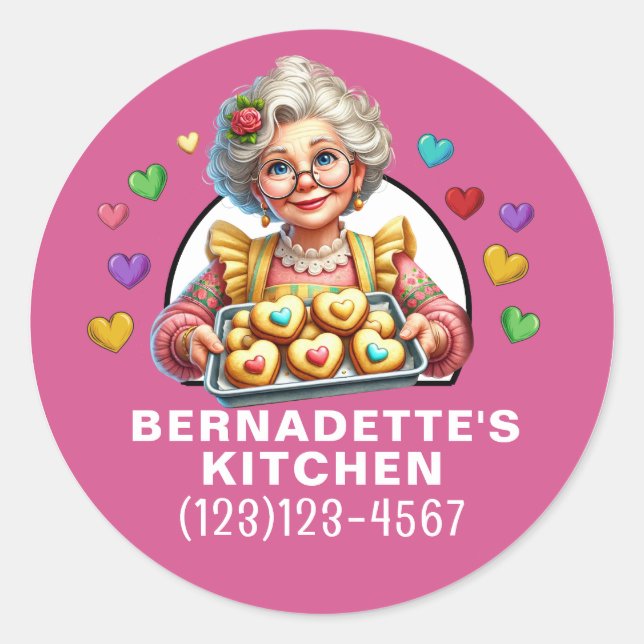 Baked with Love  Classic Round Sticker (Front)