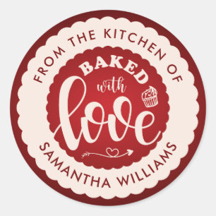 Baked with Love From the Kitchen Homemade Bakery Classic Round Sticker
