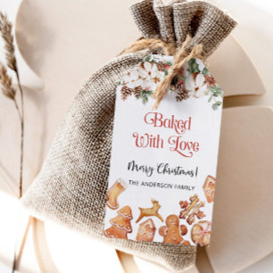 Baked with love gift tag. Christmas cookies Gift Tags