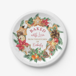 Baked with love Gingerbread wreath Christmas Paper Plate