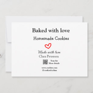Baked with love home cookies add QR made with love Holiday Card