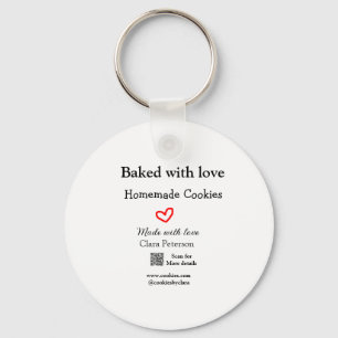 Baked with love home cookies add QR made with love Key Ring