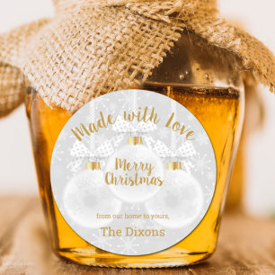Baked with Love Homemade Christmas Ornaments Food Classic Round Sticker