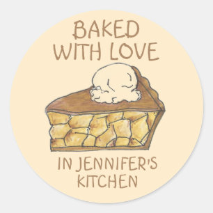 Baked with Love Personalised Apple Pie Stickers