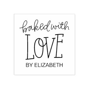 Baked With Love Personalised Rubber Stamp