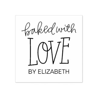 Baked With Love Personalised Rubber Stamp