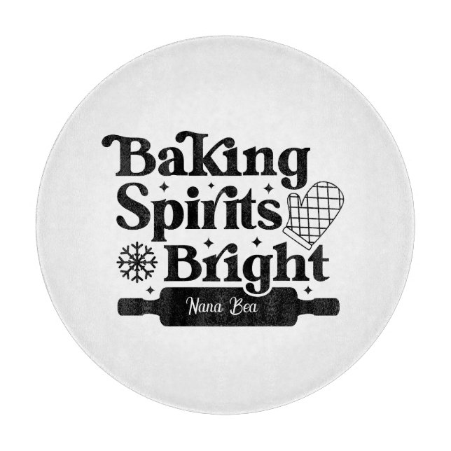 "Baked with Love" Personalized Christmas Cutting Board (Front)