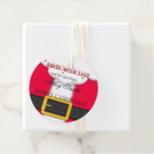Baked with Love Santa Claus Merry Christmas Favour Tags