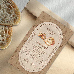 Baked With Love Sourdough Cottage Food Law Label