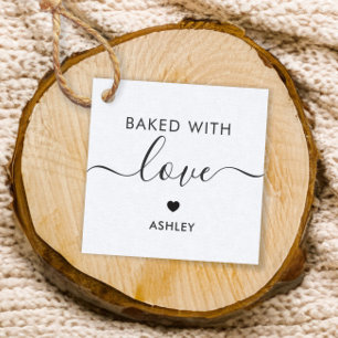 Baked With Love Tag, Homemade Gift Tag, Kraft Favour Tags