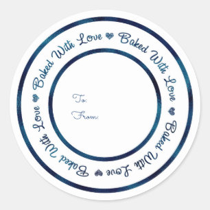 Baked With Love Treat Blue Shine Modern Glam Classic Round Sticker