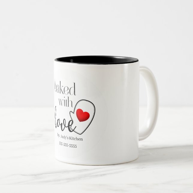 Baked with Love Two-Tone Coffee Mug (Front Right)
