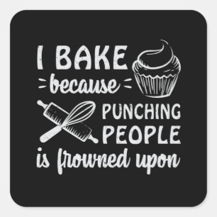 Baker Bakery Bake Bread Cake Baking Gift Idea Square Sticker