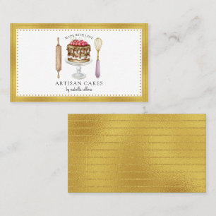 Baker Bakery Elegant Cake Baking Utensils Business Card