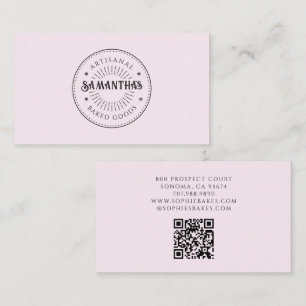 Baker Bakery Logo Blush Pink Business Card