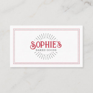 Baker Bakery Logo Dessert Catering Business Card