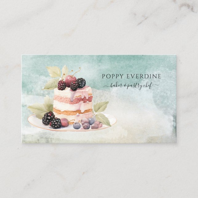 Baker Bakery Pastry Chef Cake Catering  Business Card (Front)