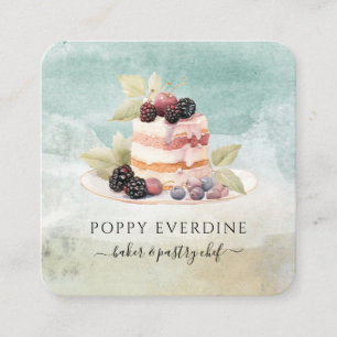 Baker Bakery Pastry Chef Catering Business  Square Business Card