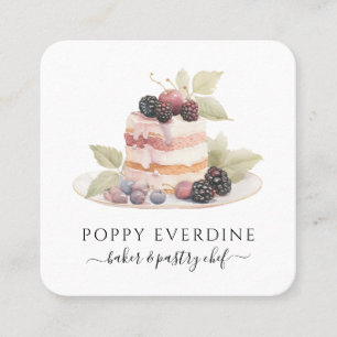 Baker Bakery Pastry Chef Catering Square Business Card
