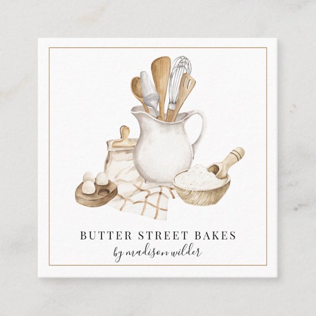 Baker Bakery Tools Business Card (Front)