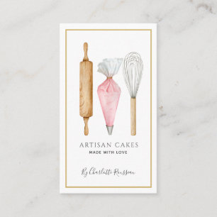 Baker Bakery Tools Pastry Chef Logo Business Card