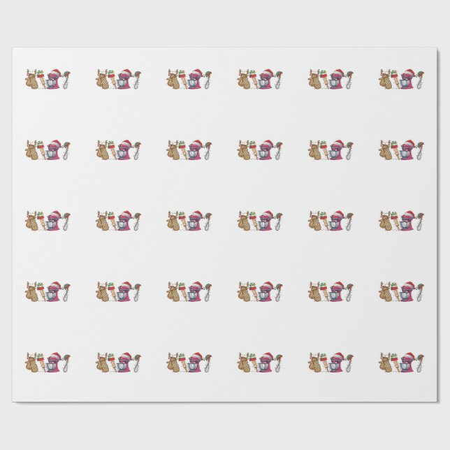 Baker Baking Bake Bakery Kitchen Worke Wrapping Paper (Flat)