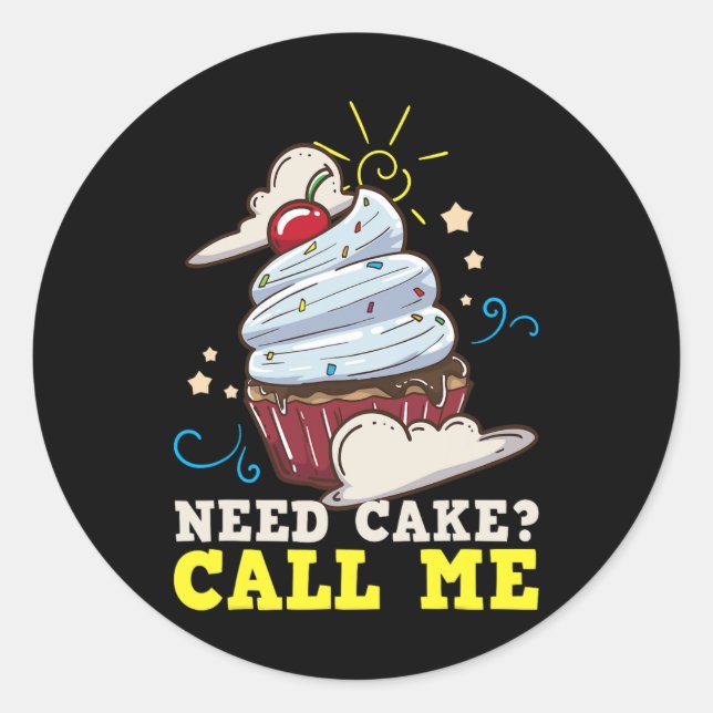 Baker Baking Cake Cupcake Gift  Classic Round Sticker (Front)