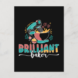 Baker Brilliant Cupcake Baking Bakery Chef Cake Holiday Postcard