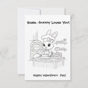 baker bunny Coloring card Classroom Valentine