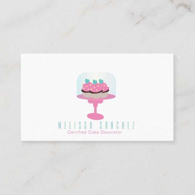 Baker Cake Bakery Decorator Cupcakes Cake Stand Business Card (Front)