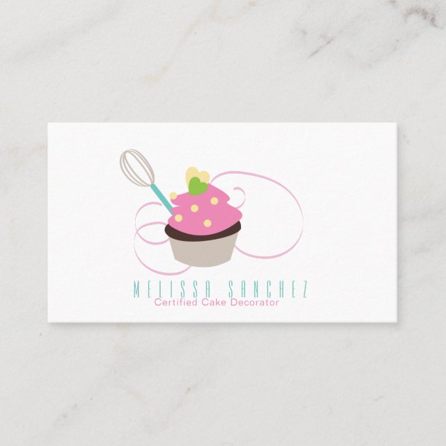Baker Cake Swirl Bakery Chocolate Cupcakes Business Card (Front)