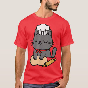 Baker Cat Cute Chef Cat Cat Mom Life Funny Cat Mom T-Shirt