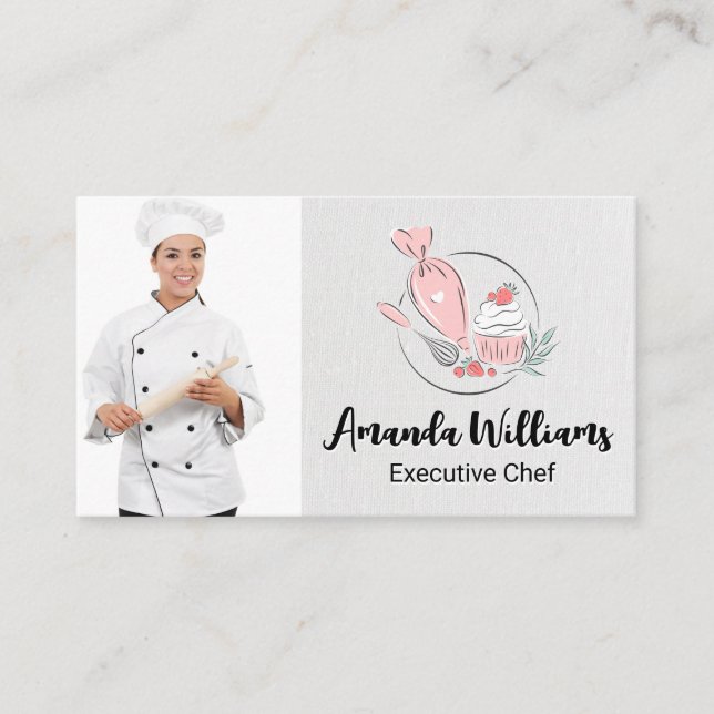 Baker | Chef | Culinary Logo Business Card (Front)