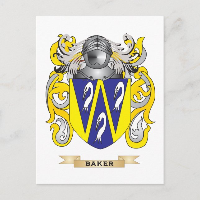 Baker Coat of Arms (Family Crest) Postcard (Front)