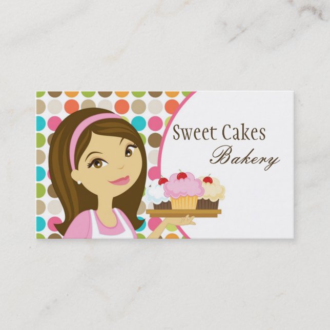 Baker Cup Cakes Bakery Sweet Treats Business Card (Front)